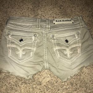 Rock revival tarnish/gray jean shorts size 27